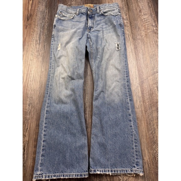 BKE Other - BKE Mens Bootcut Distressed Light Wash Denim Jeans 32 Short 34x30 Actual